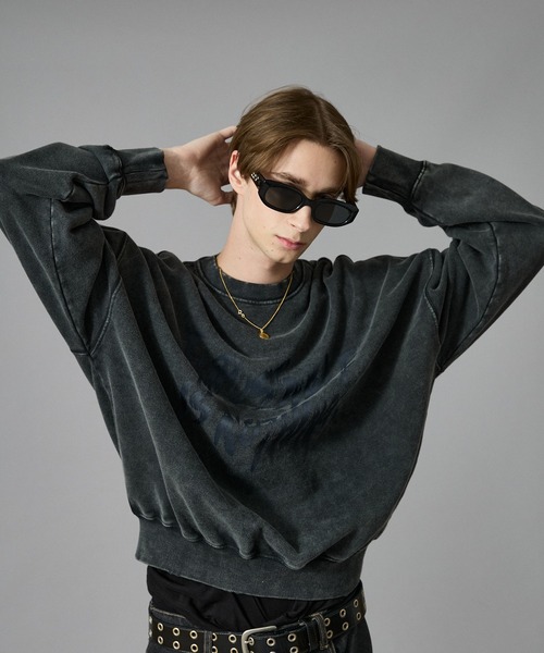 ANDER HUNK（アンダーハンク）の「Vintage Washed Sweat Pullover/ヴィンテージウォッシュスウェットプルオーバー（スウェット・メンズ・ブラウン/ブラック・LARGE/MEDIUM）」の12枚目の写真