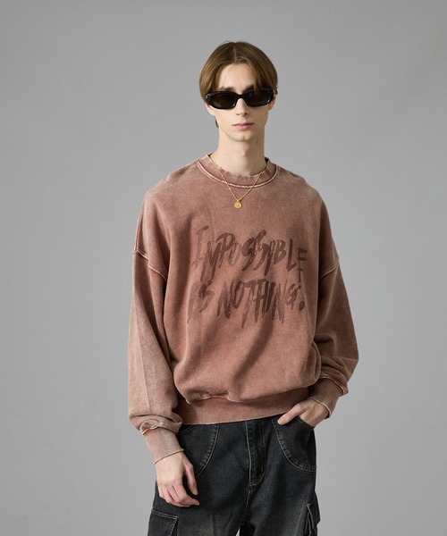 ANDER HUNK（アンダーハンク）の「Vintage Washed Sweat Pullover/ヴィンテージウォッシュスウェットプルオーバー（スウェット・メンズ・ブラウン/ブラック・LARGE/MEDIUM）」の17枚目の写真