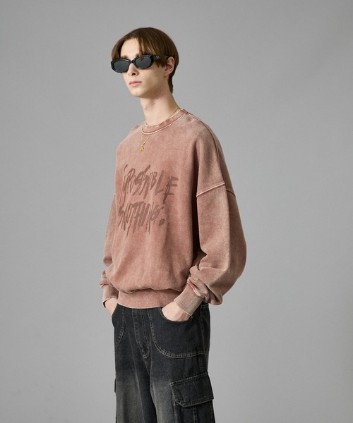 ANDER HUNK（アンダーハンク）の「Vintage Washed Sweat Pullover/ヴィンテージウォッシュスウェットプルオーバー（スウェット・メンズ・ブラウン/ブラック・LARGE/MEDIUM）」の21枚目の写真