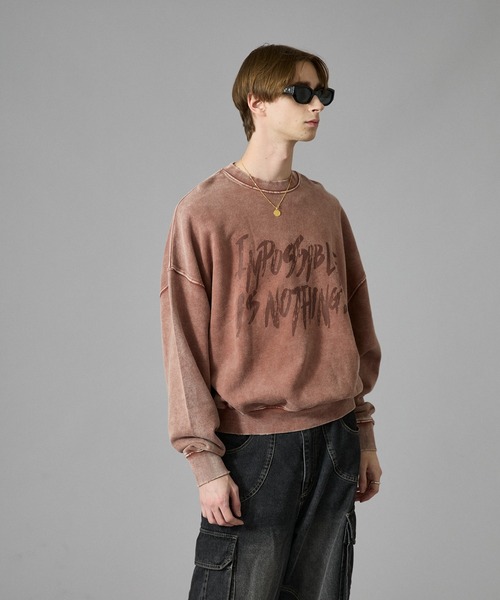 ANDER HUNK（アンダーハンク）の「Vintage Washed Sweat Pullover/ヴィンテージウォッシュスウェットプルオーバー（スウェット・メンズ・ブラウン/ブラック・LARGE/MEDIUM）」の20枚目の写真