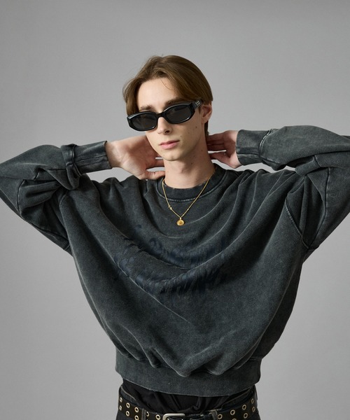 ANDER HUNK（アンダーハンク）の「Vintage Washed Sweat Pullover/ヴィンテージウォッシュスウェットプルオーバー（スウェット・メンズ・ブラウン/ブラック・LARGE/MEDIUM）」の11枚目の写真