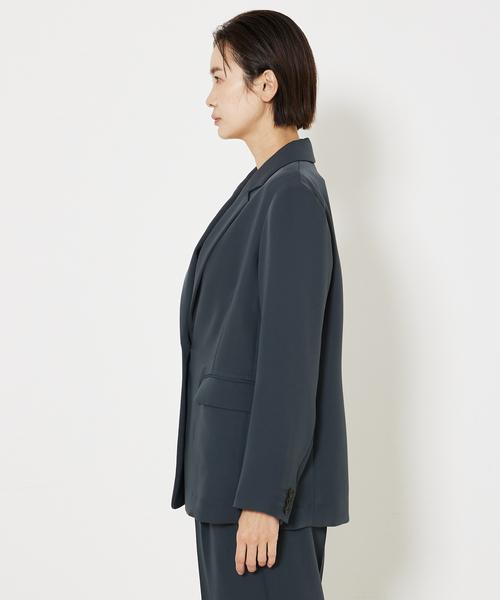 qualite（カリテ）の「【セットアップ対応】トルコサテンジャケット（テーラードジャケット・レディース・チャコールグレー/アイボリー・36/38）」の6枚目の写真