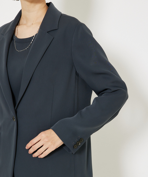 qualite（カリテ）の「【セットアップ対応】トルコサテンジャケット（テーラードジャケット・レディース・チャコールグレー/アイボリー・36/38）」の9枚目の写真