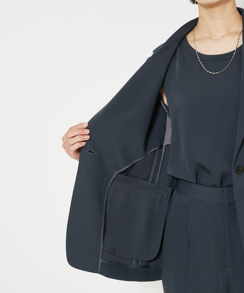 qualite（カリテ）の「【セットアップ対応】トルコサテンジャケット（テーラードジャケット・レディース・チャコールグレー/アイボリー・36/38）」の11枚目の写真