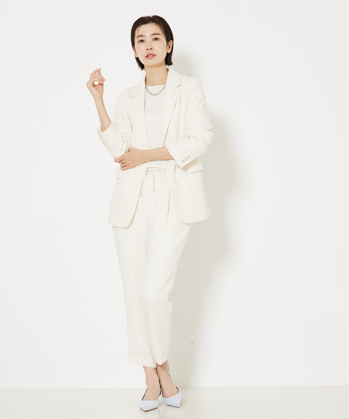 qualite（カリテ）の「【セットアップ対応】トルコサテンジャケット（テーラードジャケット・レディース・チャコールグレー/アイボリー・36/38）」の16枚目の写真