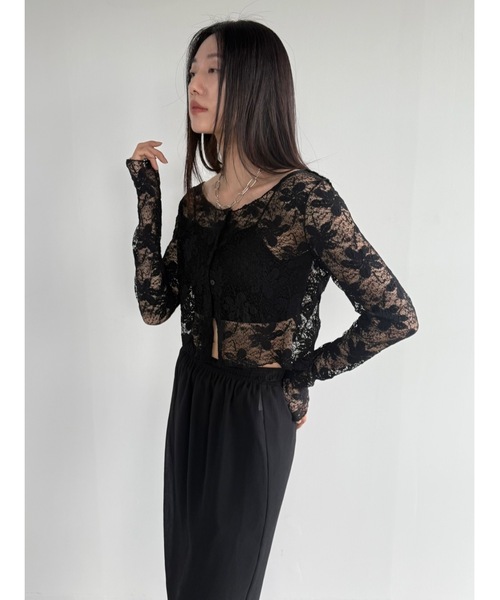 Didot.showroom(ディドット ショールーム)の「【DIDOT.】フラワーレースシアーカーディガン(カーディガン/ボレロ・レディース・アイボリー/ブラック/ブラウン・FREE)」の12枚目の写真