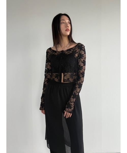 Didot.showroom(ディドット ショールーム)の「【DIDOT.】フラワーレースシアーカーディガン(カーディガン/ボレロ・レディース・アイボリー/ブラック/ブラウン・FREE)」の14枚目の写真