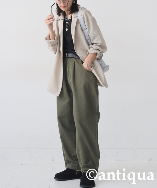 antiqua(アンティカ)の「コーデセット カシミヤタッチニット×サーカスデニムパンツ(セットアップ・レディース・ベージュ系その他/ブラック/ナチュラル・LXL/ML)」の10枚目の写真