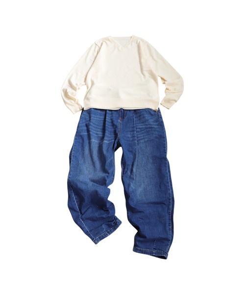 antiqua(アンティカ)の「コーデセット カシミヤタッチニット×サーカスデニムパンツ(セットアップ・レディース・ベージュ系その他/ブラック/ナチュラル・LXL/ML)」の18枚目の写真