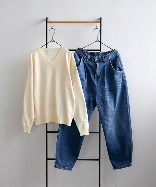antiqua(アンティカ)の「コーデセット カシミヤタッチニット×サーカスデニムパンツ(セットアップ・レディース・ベージュ系その他/ブラック/ナチュラル・LXL/ML)」の20枚目の写真