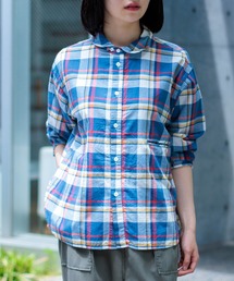 DOMINGO（ドミンゴ）の「[ D.M.G / ディーエムジー ] インドマドラス ラウンドカラーシャツ（シャツ/ブラウス）」