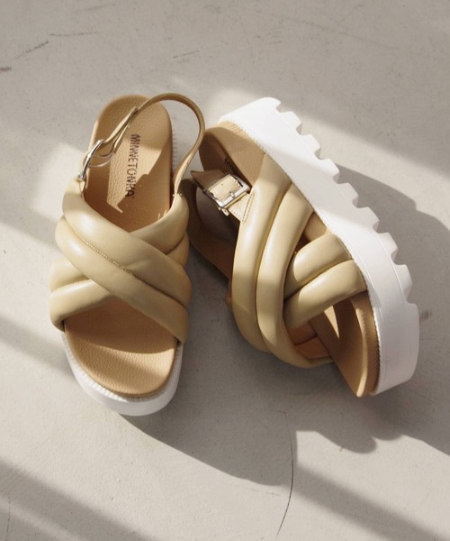 Minnetonka（ミネトンカ）の「【MINNETONKA/ミネトンカ】 クロスベルトパデッドサンダル パフィーサンダル 23M03（サンダル・レディース・シルバー/ブラック/ホワイト/ベージュ・5/6/7/8/9）」の4枚目の写真