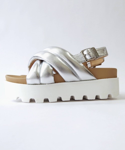 Minnetonka（ミネトンカ）の「【MINNETONKA/ミネトンカ】 クロスベルトパデッドサンダル パフィーサンダル 23M03（サンダル・レディース・シルバー/ブラック/ホワイト/ベージュ・5/6/7/8/9）」の7枚目の写真