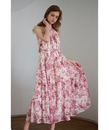 エステラケー新品⭐️プリントホルターネックティアードドレスフラワーサマーワンピース エステラケー新品⭐️プリントホルターネックティアードドレスフラワー