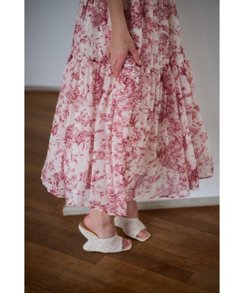 Positano Belted long Dress 2 プリントホルターネックティアードドレス 2