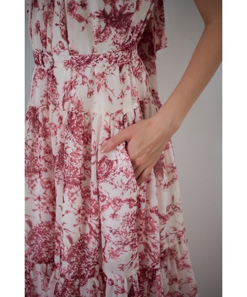Positano Belted long Dress 2 プリントホルターネックティアードドレス 2