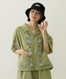 ▼最終価格▼【新品】ミルクフェド／緑M／エスニック刺繍トップス／民族系カットソー ▽最終価格▽【新品】ミルクフェド／緑M／エスニック刺繍