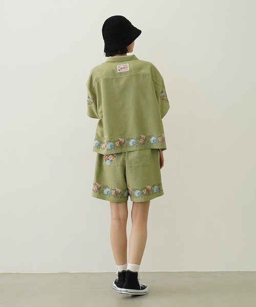 MILKFED.（ミルクフェド）の「CROSS STITCH STYLE SHIRT（シャツ/ブラウス・レディース・ライトグリーン/ネイビー/オフホワイト・ONE SIZE）」の12枚目の写真