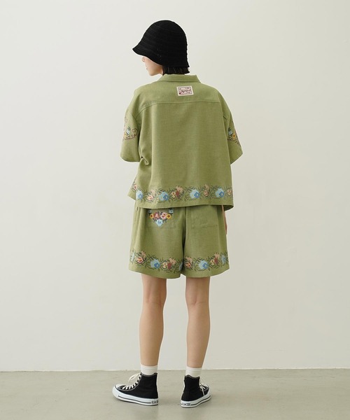 MILKFED.（ミルクフェド）の「CROSS STITCH STYLE SHIRT（シャツ/ブラウス・レディース・ライトグリーン/ネイビー/オフホワイト・ONE SIZE）」の13枚目の写真