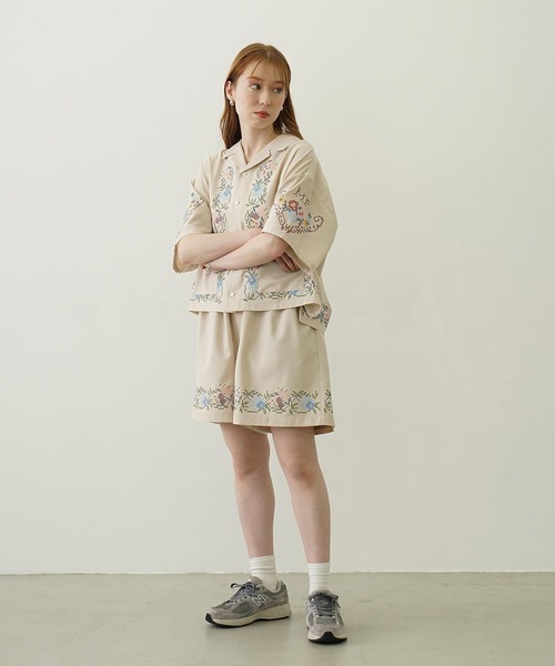 MILKFED.（ミルクフェド）の「CROSS STITCH STYLE SHIRT（シャツ/ブラウス・レディース・ライトグリーン/ネイビー/オフホワイト・ONE SIZE）」の17枚目の写真