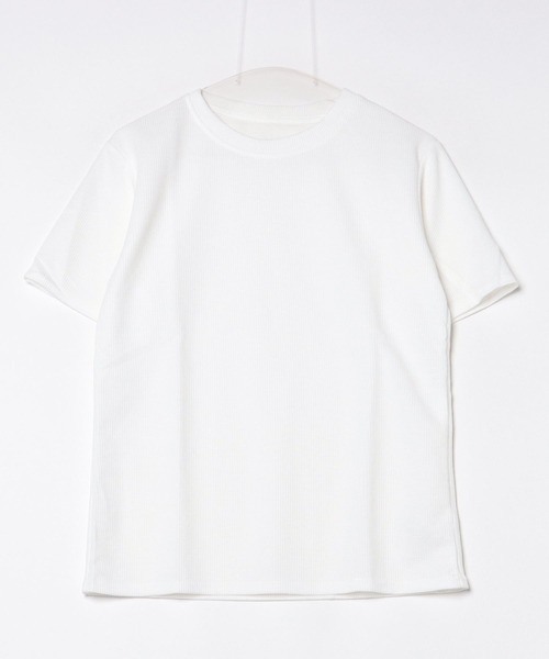 Pittok(ピットク)の「ラウンドネックワッフル生地プルオーバー(Tシャツ/カットソー・レディース・ホワイト/カーキ・MEDIUM)」の15枚目の写真