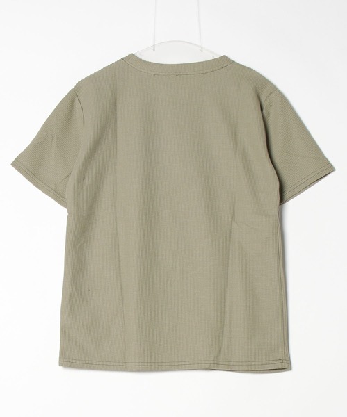 Pittok(ピットク)の「ラウンドネックワッフル生地プルオーバー(Tシャツ/カットソー・レディース・ホワイト/カーキ・MEDIUM)」の16枚目の写真