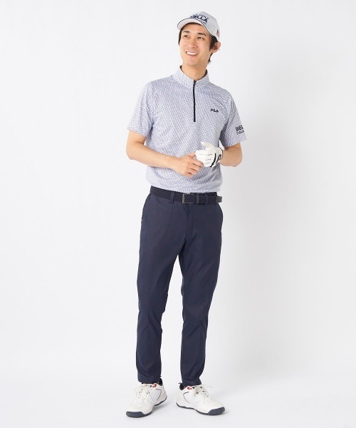 FILA GOLF-ジャガードハーフジップ半袖シャツフィラゴルフ4L 大きいサイズ FILA GOLF フィラゴルフ ジャガードハーフジップ
