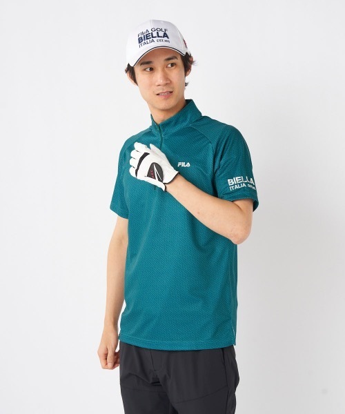 FILA GOLF(フィラゴルフ )の「【FILA GOLF/フィラゴルフ】ハーフジップ半袖シャツ ゴルフ 接触冷感 遮熱性 おしゃれなギフトに最適!(シャツ/ブラウス・メンズ・ブラック/ホワイト/ダークグリーン・MEDIUM/LARGE/X-LARGE/XX-LARGE)」の17枚目の写真