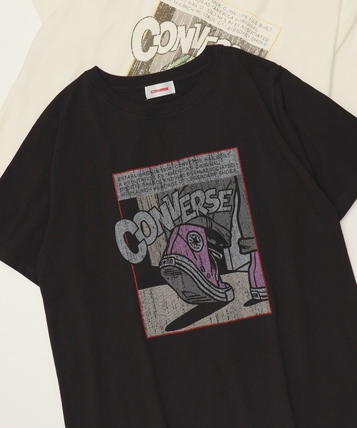 CONVERSE(コンバース)の「【CONVERSE/コンバース】Youtuber/モデル 星野夢奈着用 天竺 VINTEGE/ヴィンテージ風 クルーネック半袖Tシャツ(Tシャツ/カットソー・レディース・ホワイト系1/グレー系1/ブラック系1/ホワイト系2/グレー系2/ブラック系2・M/L)」の8枚目の写真
