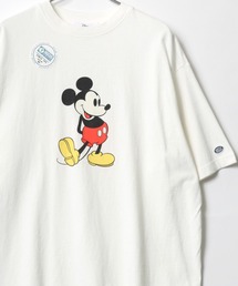 Disney×DISCUS/ディズニー×ディスカス オーバーサイズ ミッキー ヴィンテージ レトロプリント 半袖Tシャツ レディース メンズ