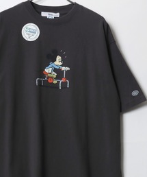 Disney×DISCUS/ディズニー×ディスカス オーバーサイズ ミッキー ヴィンテージ レトロプリント 半袖Tシャツ レディース メンズ