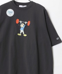 Disney×DISCUS/ディズニー×ディスカス オーバーサイズ ミッキー ヴィンテージ レトロプリント 半袖Tシャツ レディース メンズ