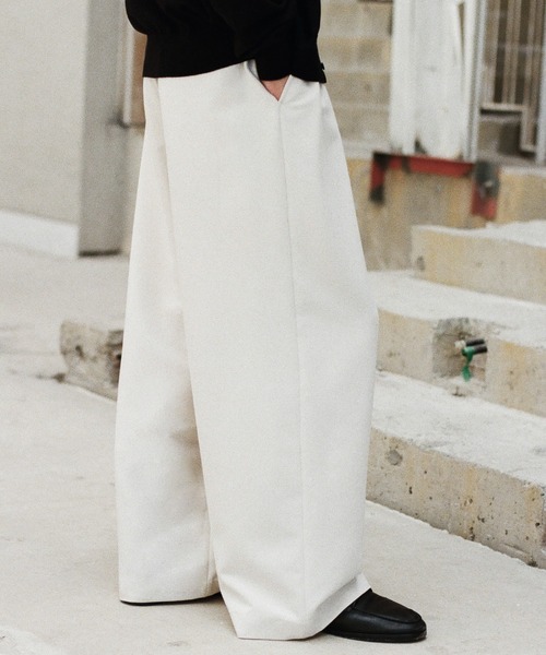 スーツ SLIGHT FLARE DOUBLE CLOTH BAGGY SLACKS SLIGHT FLARE DOUBLE CLOTH BAGGY SLACKS(スラックス)|WYM