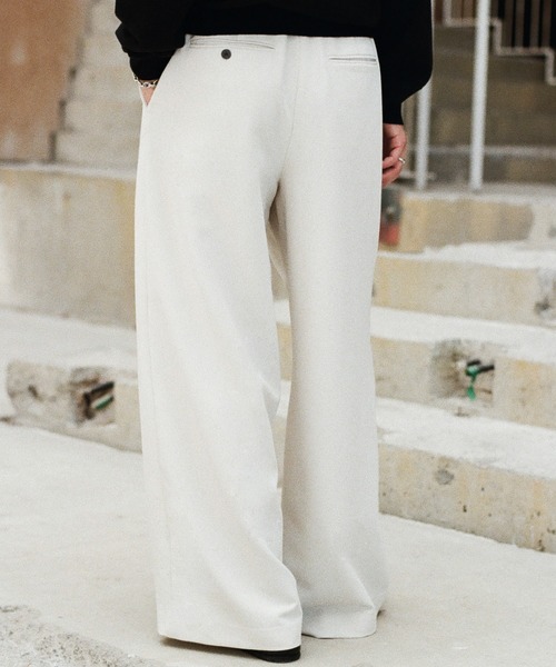 SLIGHT FLARE DOUBLE CLOTH BAGGY SLACKS（スラックス）｜WYM LIDNM