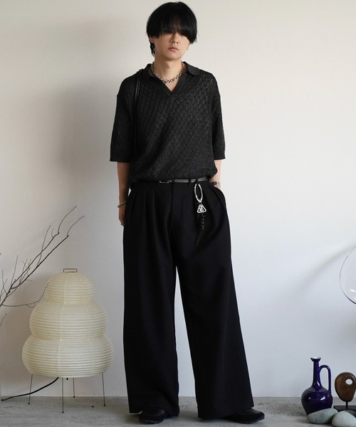 スーツ SLIGHT FLARE DOUBLE CLOTH BAGGY SLACKS SLIGHT FLARE DOUBLE CLOTH BAGGY SLACKS（スラックス）｜WYM