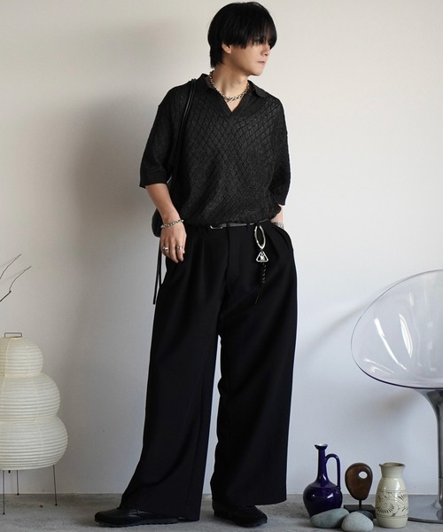 SLIGHT FLARE DOUBLE CLOTH BAGGY SLACKS（スラックス）｜WYM