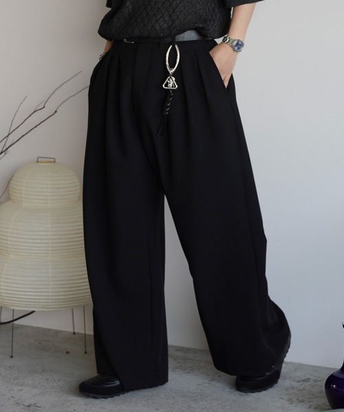 SLIGHT FLARE DOUBLE CLOTH BAGGY SLACKS（スラックス）｜WYM