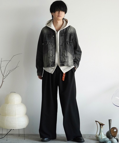 SLIGHT FLARE DOUBLE CLOTH BAGGY SLACKS（スラックス）｜WYM