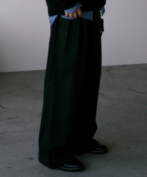 スーツ SLIGHT FLARE DOUBLE CLOTH BAGGY SLACKS WYM LIDNM（ウィム バイ リドム）の「SLIGHT FLARE DOUBLE CLOTH