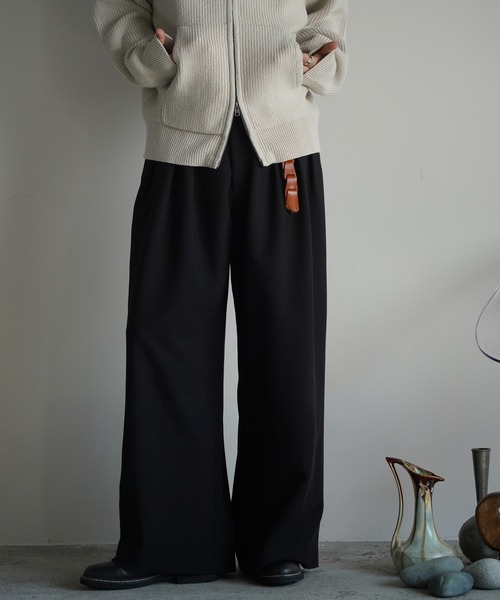 スーツ SLIGHT FLARE DOUBLE CLOTH BAGGY SLACKS WYM LIDNM スラックス SLIGHT FLARE DOUBLE CLOTH BAGGY SLACKS メンズ