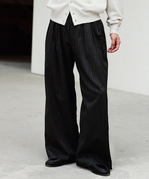 スーツ SLIGHT FLARE DOUBLE CLOTH BAGGY SLACKS SLIGHT FLARE DOUBLE CLOTH BAGGY SLACKS（スラックス）｜WYM