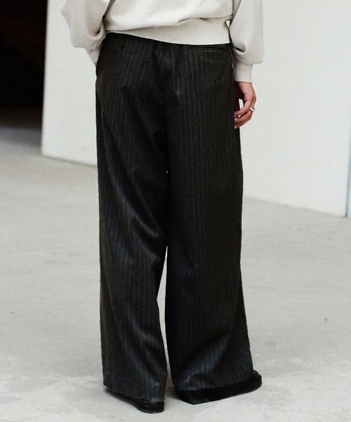 SLIGHT FLARE DOUBLE CLOTH BAGGY SLACKS（スラックス）｜WYM