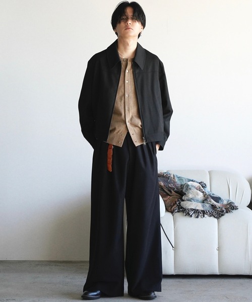 SLIGHT FLARE DOUBLE CLOTH BAGGY SLACKS（スラックス）｜WYM LIDNM