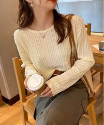 シンプル上品な秋に映えるVネックニットトップス
