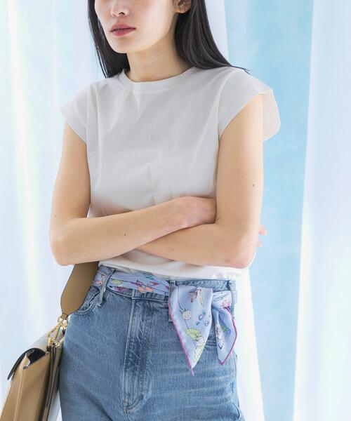 URBAN RESEARCH ROSSO WOMEN（アーバンリサーチ　ロッソ）の「クールタッチスーピマコットンフレンチTシャツ（Tシャツ/カットソー・レディース・オフホワイト/ピンク/ミント/ネイビー・FREE）」の10枚目の写真