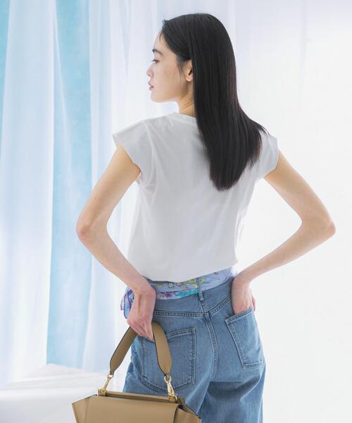 URBAN RESEARCH ROSSO WOMEN（アーバンリサーチ　ロッソ）の「クールタッチスーピマコットンフレンチTシャツ（Tシャツ/カットソー・レディース・オフホワイト/ピンク/ミント/ネイビー・FREE）」の12枚目の写真