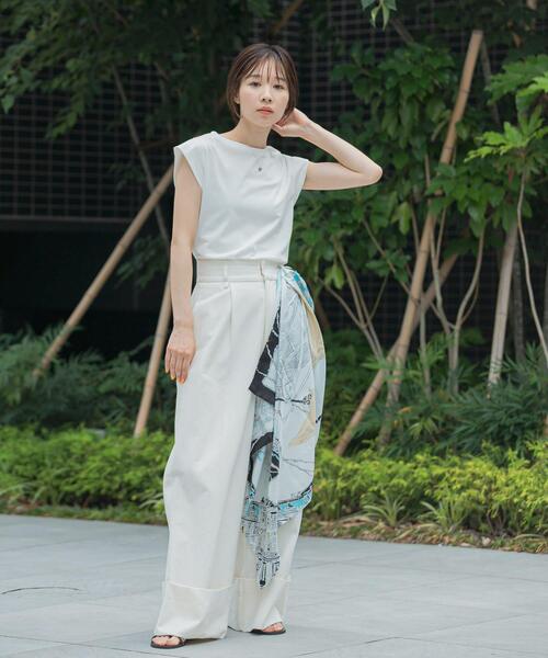 URBAN RESEARCH ROSSO WOMEN（アーバンリサーチ　ロッソ）の「クールタッチスーピマコットンフレンチTシャツ（Tシャツ/カットソー・レディース・オフホワイト/ピンク/ミント/ネイビー・FREE）」の15枚目の写真