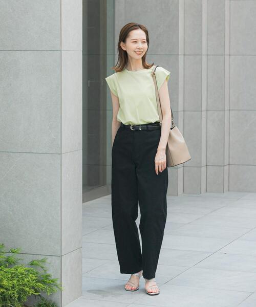 URBAN RESEARCH ROSSO WOMEN（アーバンリサーチ　ロッソ）の「クールタッチスーピマコットンフレンチTシャツ（Tシャツ/カットソー・レディース・オフホワイト/ピンク/ミント/ネイビー・FREE）」の20枚目の写真