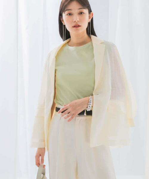 URBAN RESEARCH ROSSO WOMEN（アーバンリサーチ　ロッソ）の「クールタッチスーピマコットンフレンチTシャツ（Tシャツ/カットソー・レディース・オフホワイト/ピンク/ミント/ネイビー・FREE）」の21枚目の写真