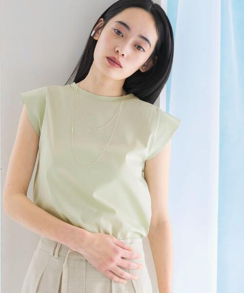 URBAN RESEARCH ROSSO WOMEN（アーバンリサーチ　ロッソ）の「クールタッチスーピマコットンフレンチTシャツ（Tシャツ/カットソー・レディース・オフホワイト/ピンク/ミント/ネイビー・FREE）」の22枚目の写真